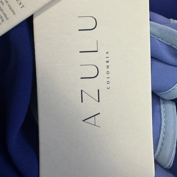 Azulu Sanriku Maxi dress in blue one shoulder size XS new with tags Runway - Picture 5 of 10